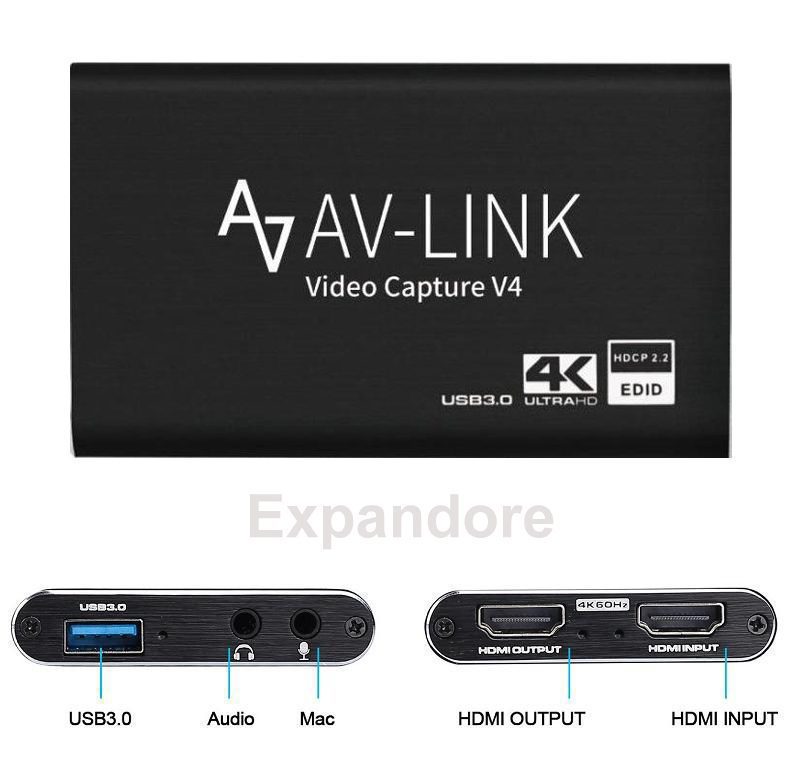 AMANKA Carte capture HDMI acquisition vidéo USB FullHD 4K