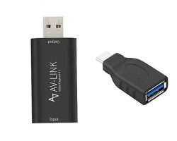 HDMI Capture card w/ Type-C to USB-C Adapter