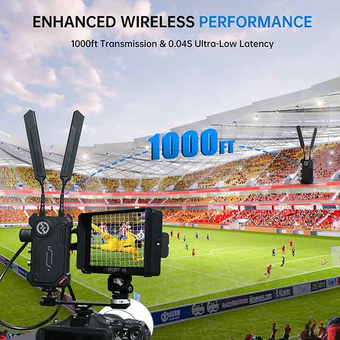 Hollyland COSMO C1 Transmit up to 1000ft LOS range with ultra-low latency down to 40ms