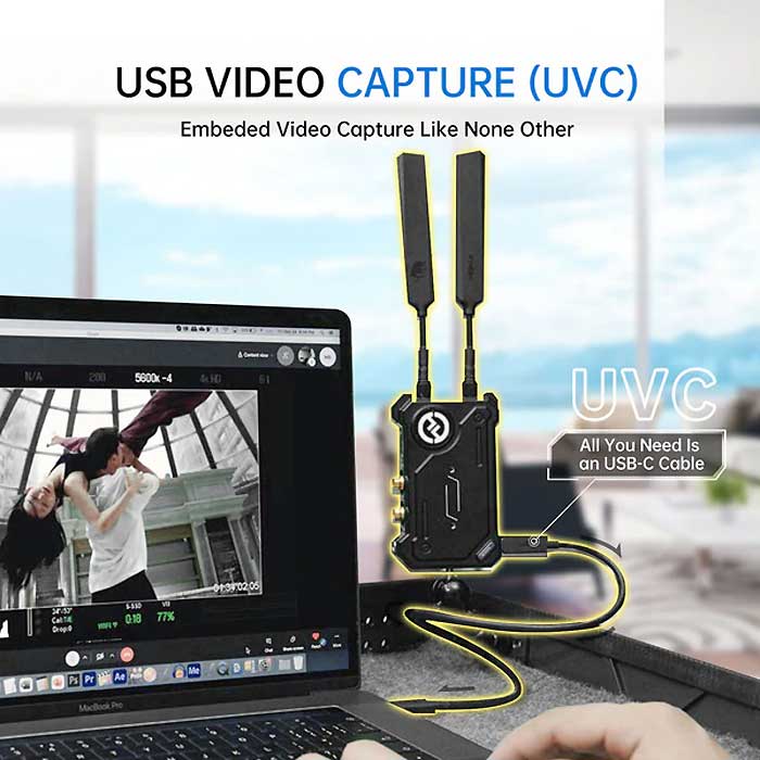 Hollyland COSMO C1 Embedded UVC for direct 2160x1080/60p HD video feed to computer via USB-C