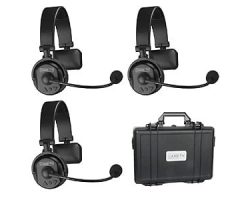 CAME-TV WAERO Duplex Digital Wireless Headset Communication Devices with Hardcase 3 Pack