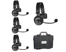 CAME-TV WAERO Duplex Digital Wireless Headset Communication Devices with Hardcase 4 Pack