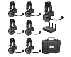 CAME-TV WAERO Duplex Digital Wireless Headset Communication Devices with Hardcase 7 Pack