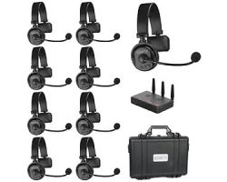 CAME-TV WAERO Duplex Digital Wireless Headset Communication Devices with Hardcase 9 Pack