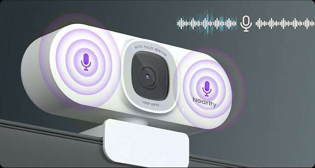 Nearity CC100 Webcam Built-in Dual Noise-Cancelling Microphones