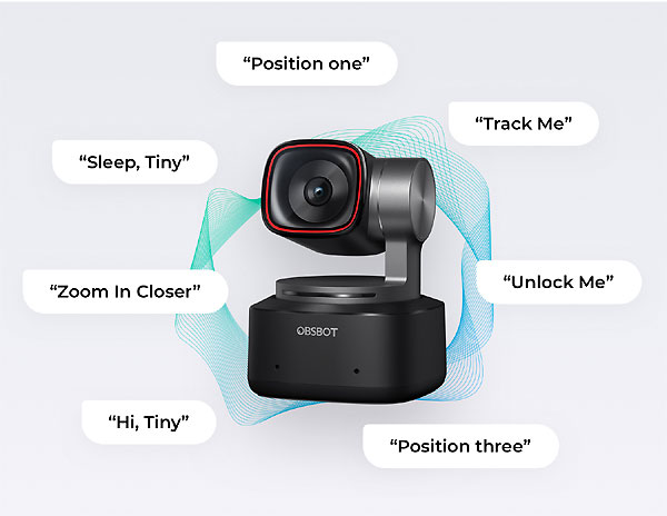 OBSBOT Tiny 2 4K Webcam Voice Control