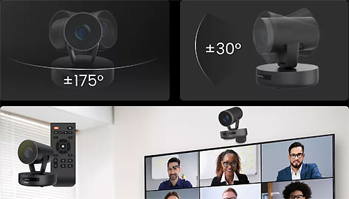 Nearity V415 can smoothly rotates 350° horizontally (±175°) and 60° vertically (±30°)